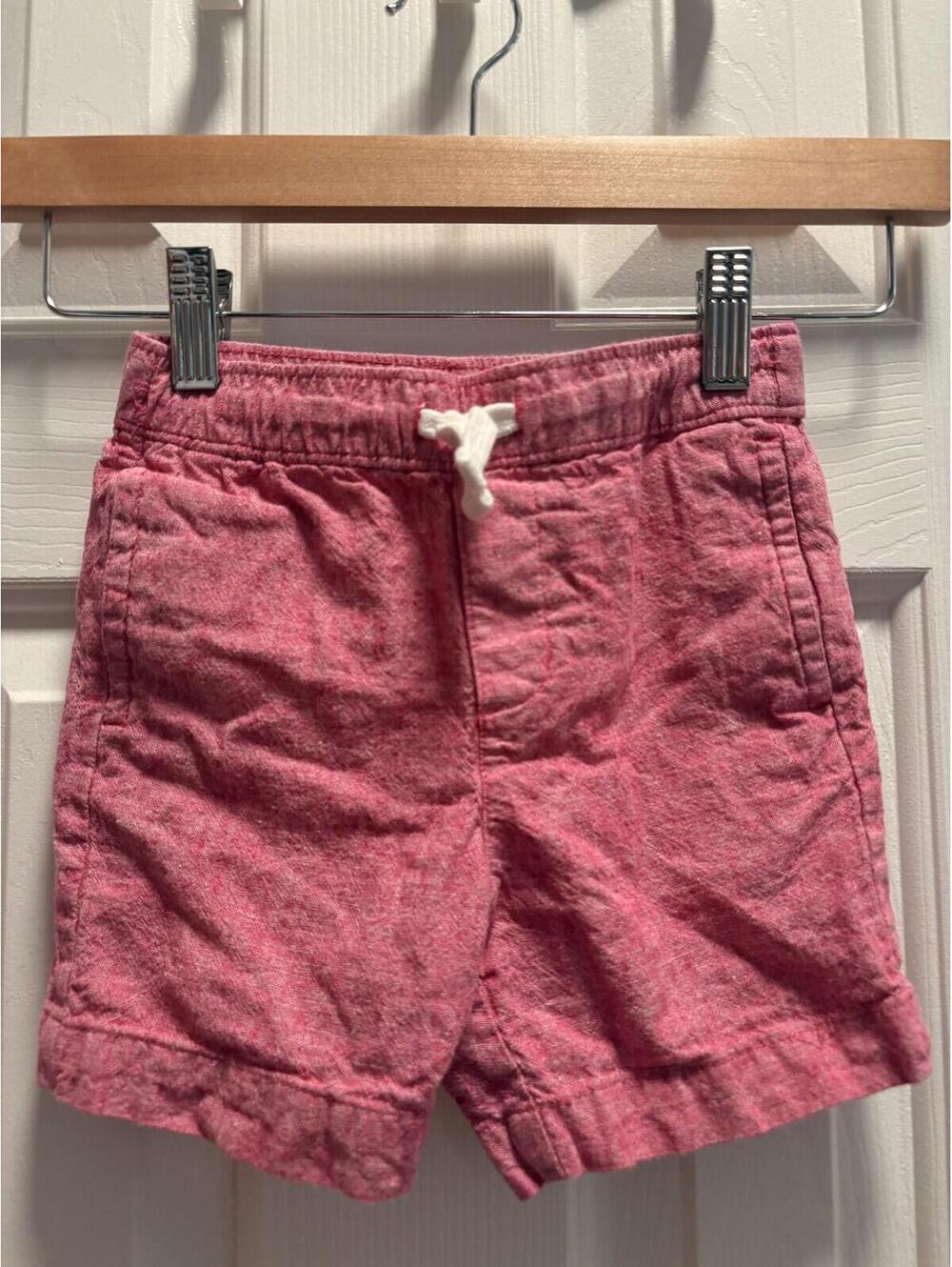 Janie and Jack Pink Coral Chambray Pull On Shorts Boys Toddler Size 3T